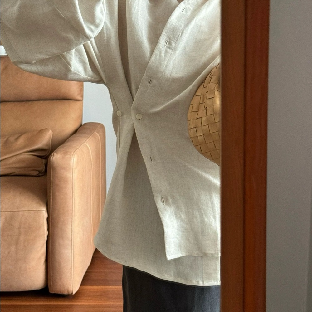 Japanese Style Linen Blend Shirt – 2-Way Button Design